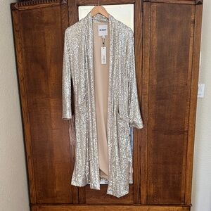 BB Dakota Shimmering Silver Sequin Blazer